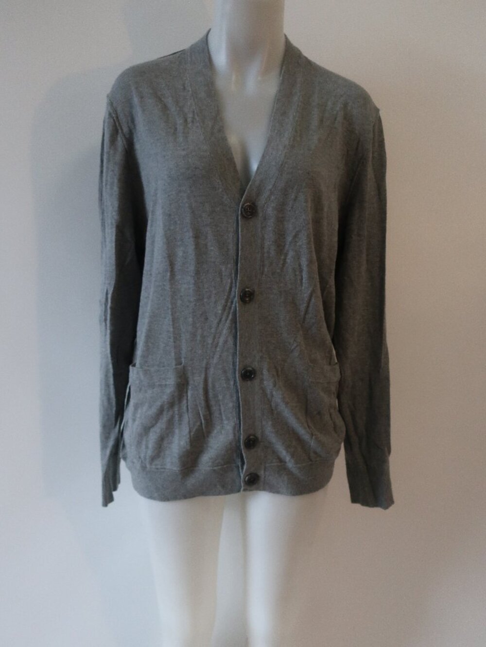 Mens James Perse Gray Button Down Cardigan Sweater 3/L